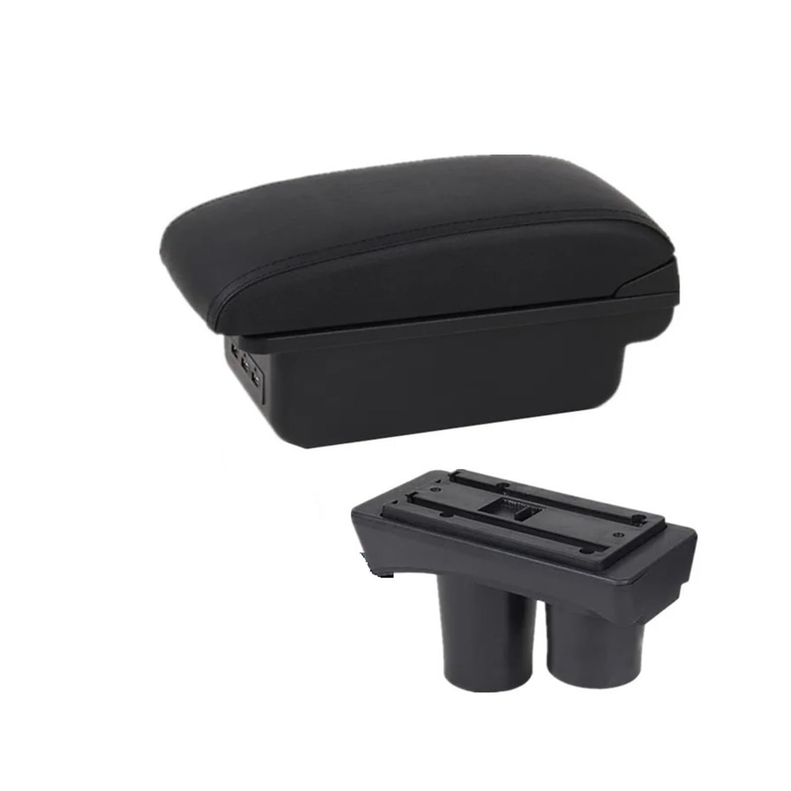 GBGWRMRYX Center Armrest Box For Peugeot 301 Universal Car Armrest Box Storage Box Interior Dedicated Retrofit Accessories Arm Rest(B1 Black line 3USB)