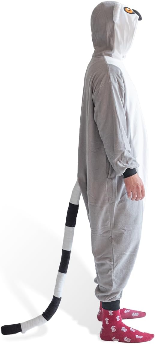 Ring - Tailed Lemur Kigurumi Unisex Adult Onesie Pajamas Animal One Piece Costume Cosplay Sleepwear