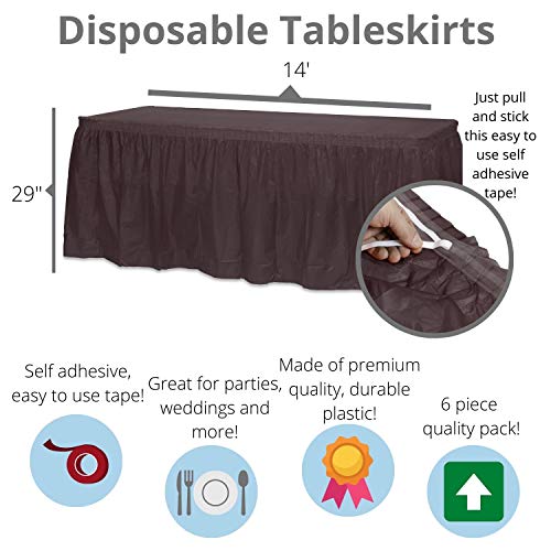 Brown Plastic Table Skirt #TOP2