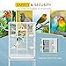 VIVOHOME 54 Inch Wrought Iron Large Bird Flight Cage with Rolling Stand for Parakeets Canaries Cockatiels Lovebirds Conures, White
