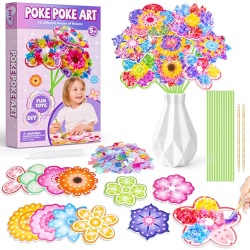 RIEYON Poke Poke Art - Flower Bouquet Kits for Kids,