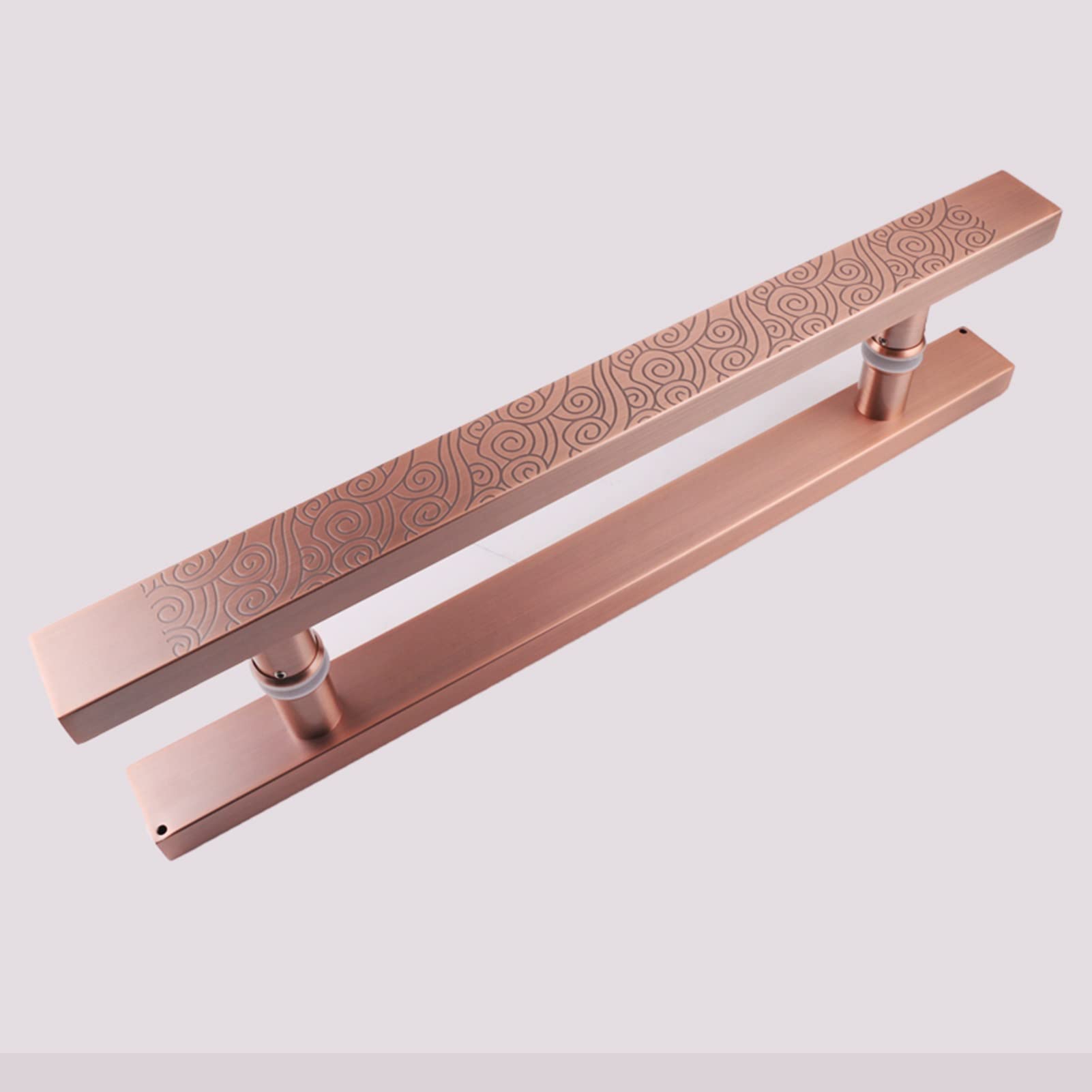 Home Barn Interior/Exterior Gates Handles-H Shape,Door Pull Door Handle Push Traditional Door Knobs, 40cm/60cm/80cm/120cm/150cm Two Sided Doors Grip(Rose Gold,150cm/59inch)