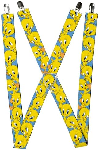 Buckle-Down Looney Tunes Suspenders, Tweety Bird Poses Baby Blue image 5