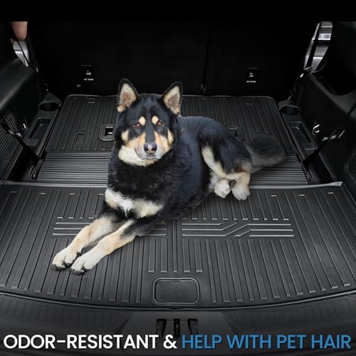 Image of Cargo Mat with Backrest Mat for 2020-2025 2026 Ford Explorer Car Mat Accessories, All Weather TPE Cargo Liner Trunk Mat Active /ST Line /ST /Platinum(Cargo Mat with Backrest Mat)