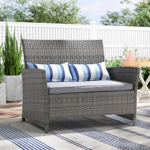Sunsitt Outdoor Wicker Loveseat With Cushions cover