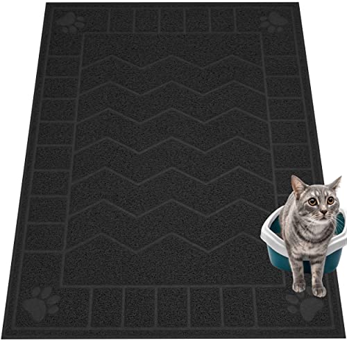 Image of Cat Litter Mat, Litter Trapping Mat Soft on Kitty Paws, 47 inch x 35 inch Kitten Litter Box Mat for Cleaner Floors, Waterproof, Easy Clean, Durable XL Large Size Cat Litter Pad for Kitten.