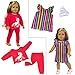 Ecore Fun 18 Inch Doll Clothes Outfits Lot 8 = 6 Daily Clothes + 2 Random Shoes for 18 Inch Girl Doll Accessories