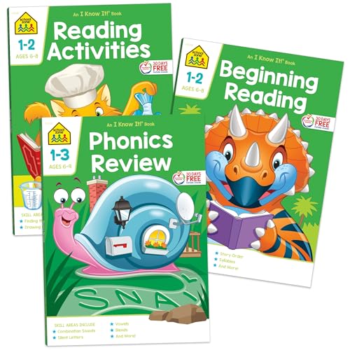 School Zone Reading 3-Pack Workbook Set: 192 Pages, 1st Grade, 2n...
