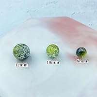 Vista 3 de 300 piezas de cuentas acrílicas con efecto de grieta de 8 mm, cuentas redondas de cristal acrílico para hacer joyas, pulseras, collares