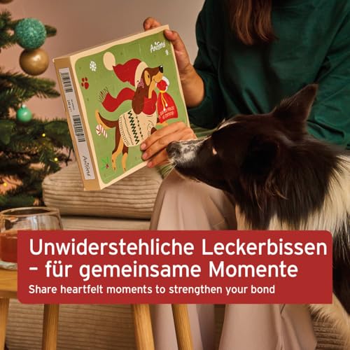 AniForte Adventskalender für Hunde 2025 - Natürliche Hundesnacks getreidefrei, Leckerli ohne Farb- & Konservierungsstoffe, Weihnachtskalender mit Zellstoff-Einlage