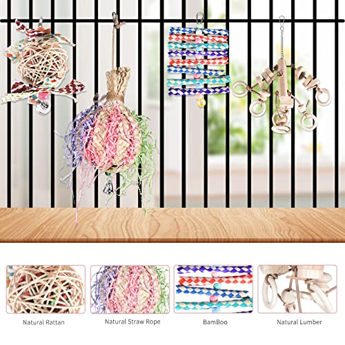 Kieyyryt Bird Toys With Cage Shredded Paper Toys, Colorful Parrot Foraging Toys With Hanging Chewing Toys For Small Medium Parrot, Parakeet, Finch, Budgerigar, Conure, Cockatiel And Lovebirds #TOP3