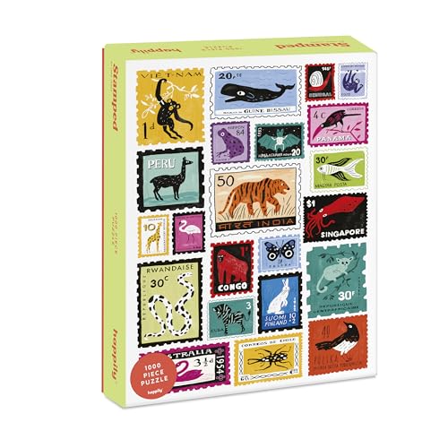 Stamped 1000 Piece Jigsaw Puzzle for Adults | The for Animal Lovers| Premium 100% Recycled Board | Modern 1000 Piece Puzzle for Adults | Happily Jigsaw Puzzles