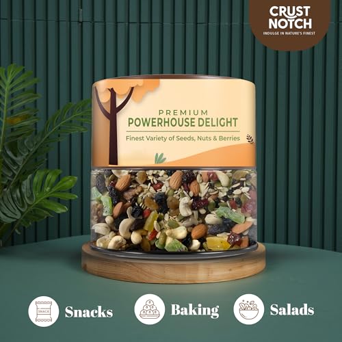 Image of CrustNotch Seed Nuts & Berry Mix(Powerhouse delight) | Finest Variety of Nuts, Seeds & Berries | Healthy Superfood Snack - 250GM