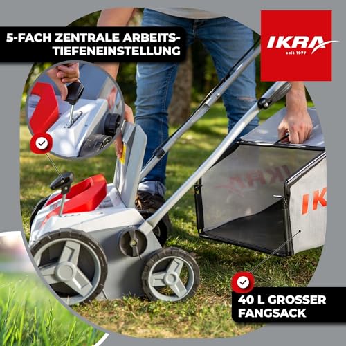 IKRA Elektro Vertikutierer Rasenlüfter IEVL 1838, Arbeitsbreite 38cm, 1800W – Ansicht 3
