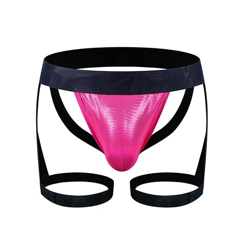JOCKMAIL Mens Jockstrap Athletic Supporter Jockstrap Thongs Underwear Male Underpants Jock Strap - Medium - 259rose