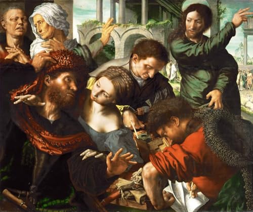 Cuadro en lienzo de Jan Sanders Van Hemessen, decoración elegante para salón u oficina
