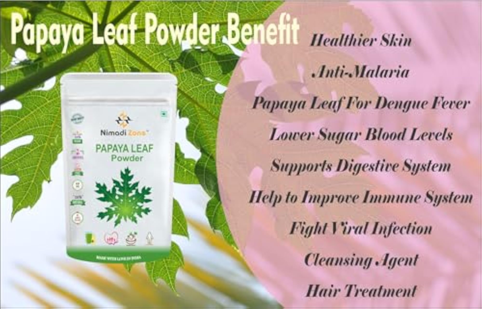 Nimadi Zone Papaya Leaf Powder - 1 KG