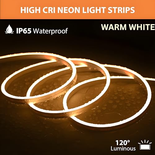 Image of HEADLY 16.4 Feet LED Neon Strip Lights, with 12V Adapter, Waterproof IP65, Silicone Flexible Rope Light for Home Wall Decor | Neon Lights | 5 Meter |