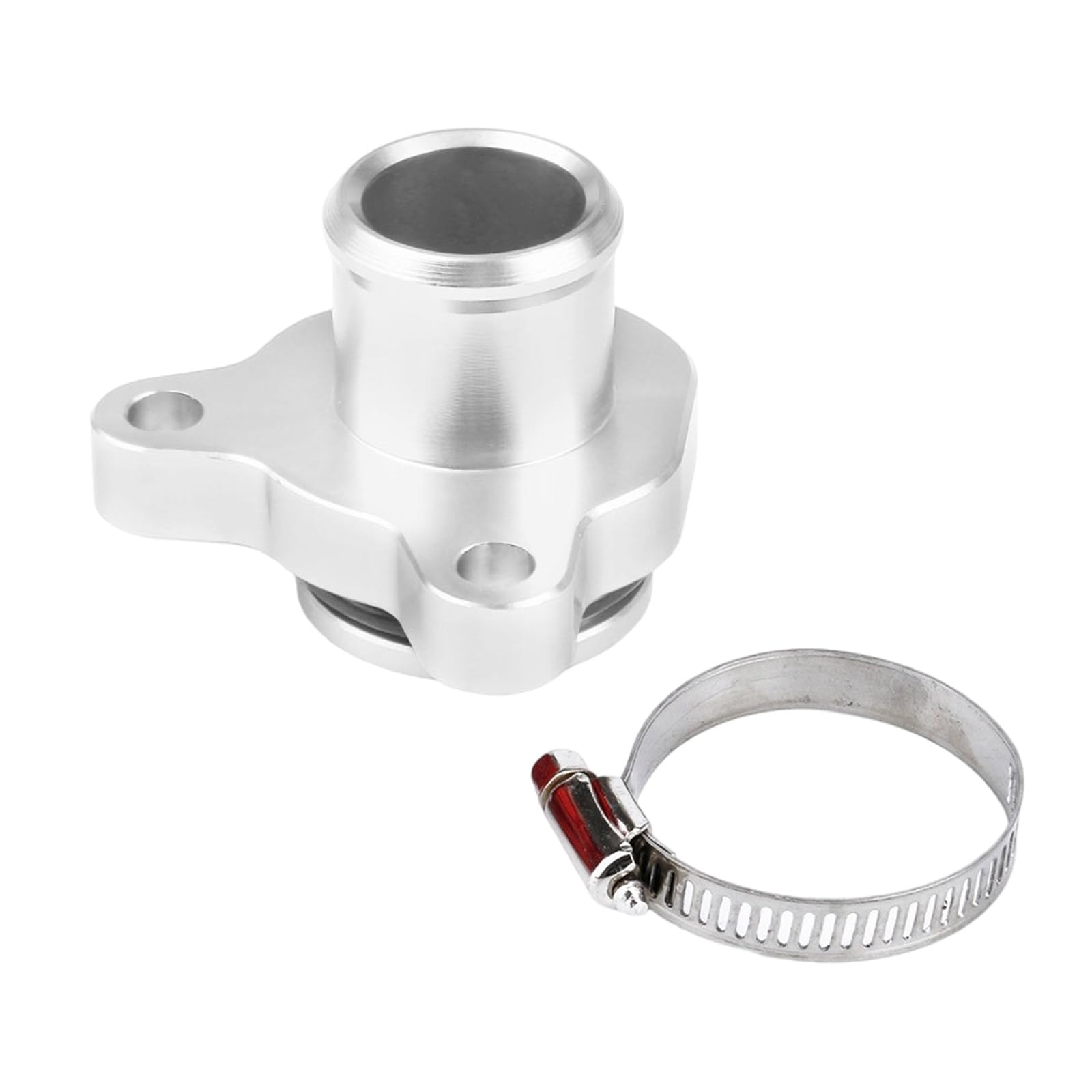 Hsioluted Silver Car Strength Vehicle Hose Attachment Aluminum Coolant Hose Fitting Water Joint Adapter With Clamp For 335I Leak Proof Water Pipe Joint