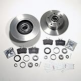 bremsscheiben mit radlager audi a4 b5 4 Bremsbeläge (= kompletter Bremsbelagssatz) für die Hinterachse 2 Radlager für die Hinterachse inkl. Lagerfett