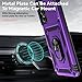 for Samsung Galaxy A16 5G Case with Camera Lens Cover HD Screen Protector, Dual Layer Military-Grade Drop Tested Magnetic Ring Holder Kickstand Protective Phone Case for Samsung Galaxy A16 5G (Purple)
