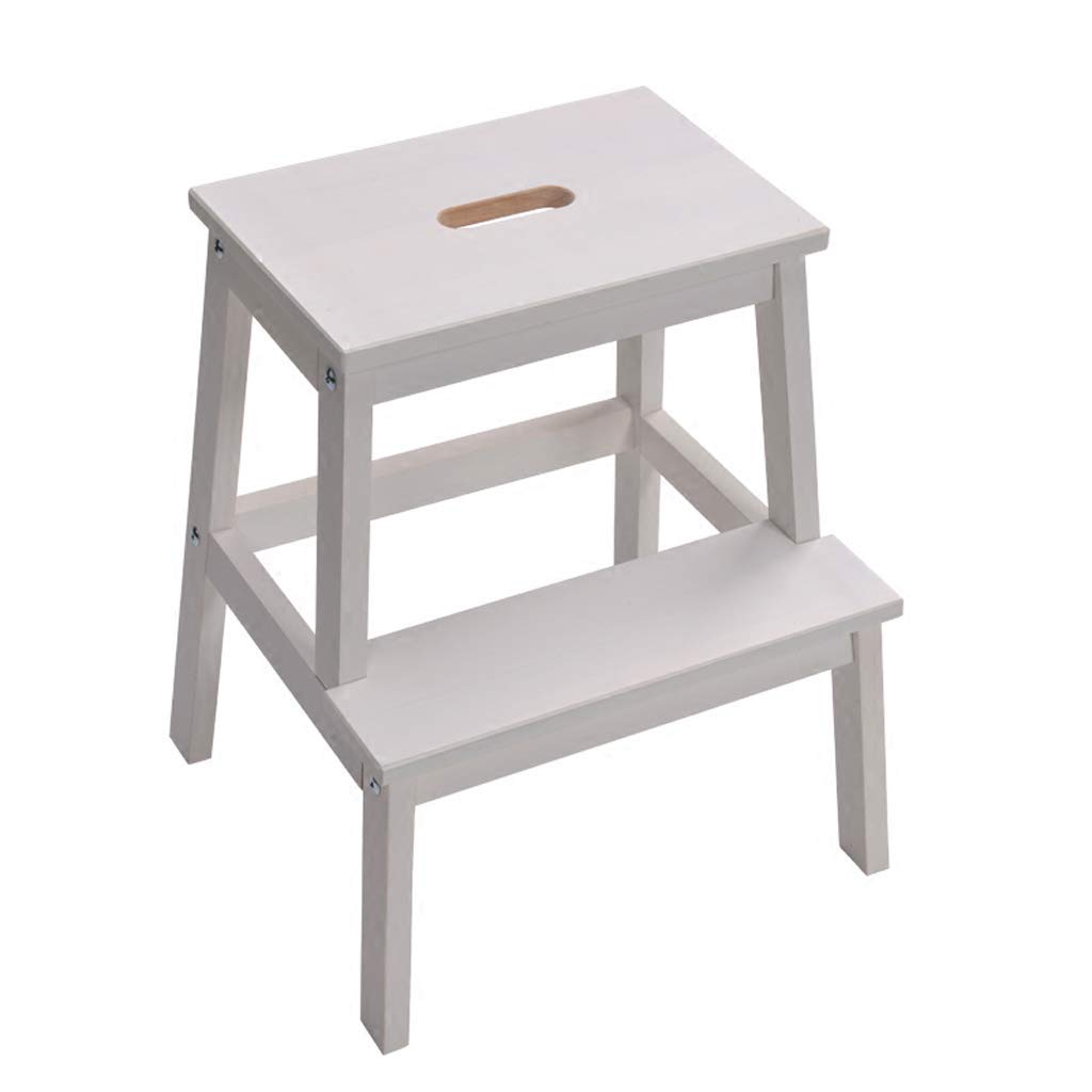 Shelf Step Stool Solid Wood Ladder Seat Home Shoe Bench High Stool (Color : Natural wood),Colour:White (Color : Natural Wood)