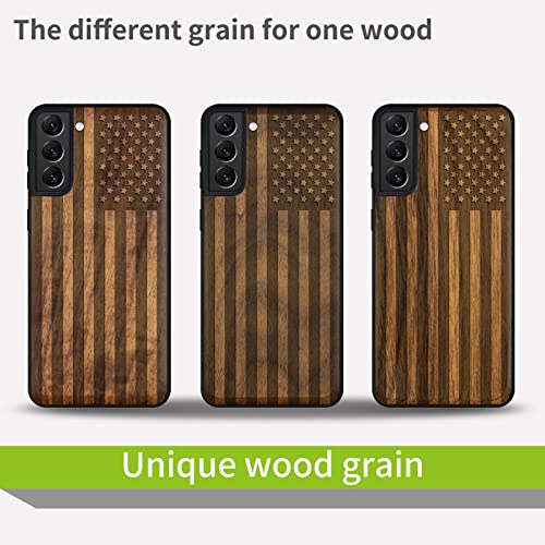 Carveit Wood Case for Galaxy S22, (American Flag-Walnut) by Carveit - Used condition - Image 7