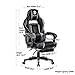 KILLABEE Massage Gaming Chair High Back PU Leather PC Racing Computer Desk Office Swivel Recliner with Retractable Footrest and Adjustable Lumbar Support, Gray/Black