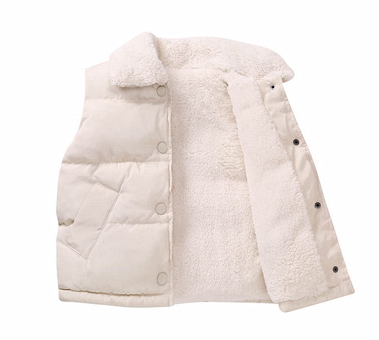 Mud Kingdom Little Boys Sherpa Fleece Vest Sleeveless Outerwear Jacket Snap Buttons Winter