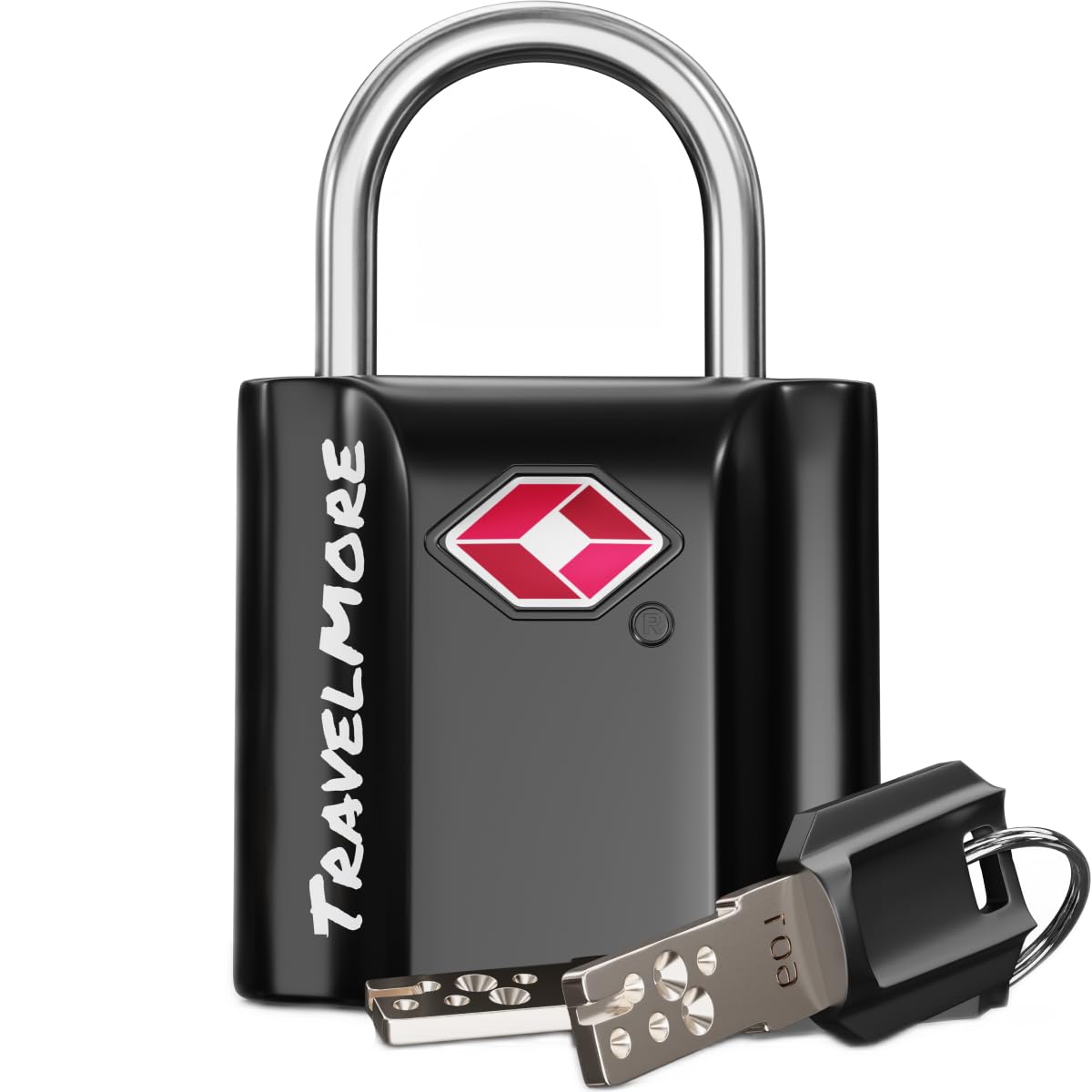 Suitcase Padlock with Keys – TSA Approved – Travel Lock for Luggage – 1-Pack, Black