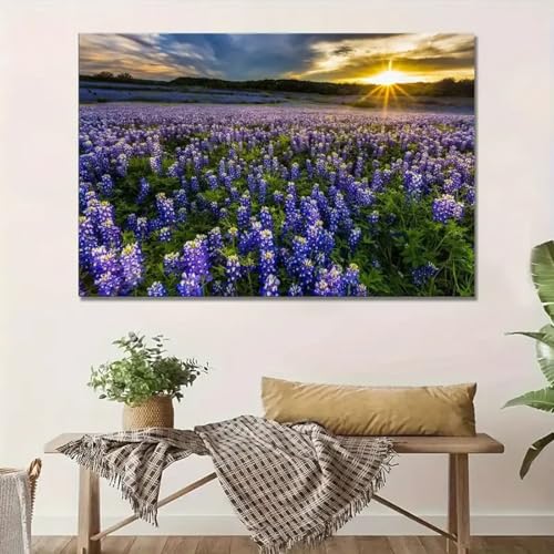 Affiche photo sur toile paysage floral art mural raffiné 60x80cm