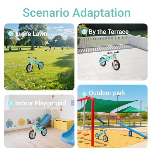 Image of Wooden Toddler Balance Bike, Kids Balance Bike for 3 Year Old with Adjustable Seat, No Pedal Toddler Bicycle for Kids 3-5 for Boys and Girls Birthday Gifts Toys