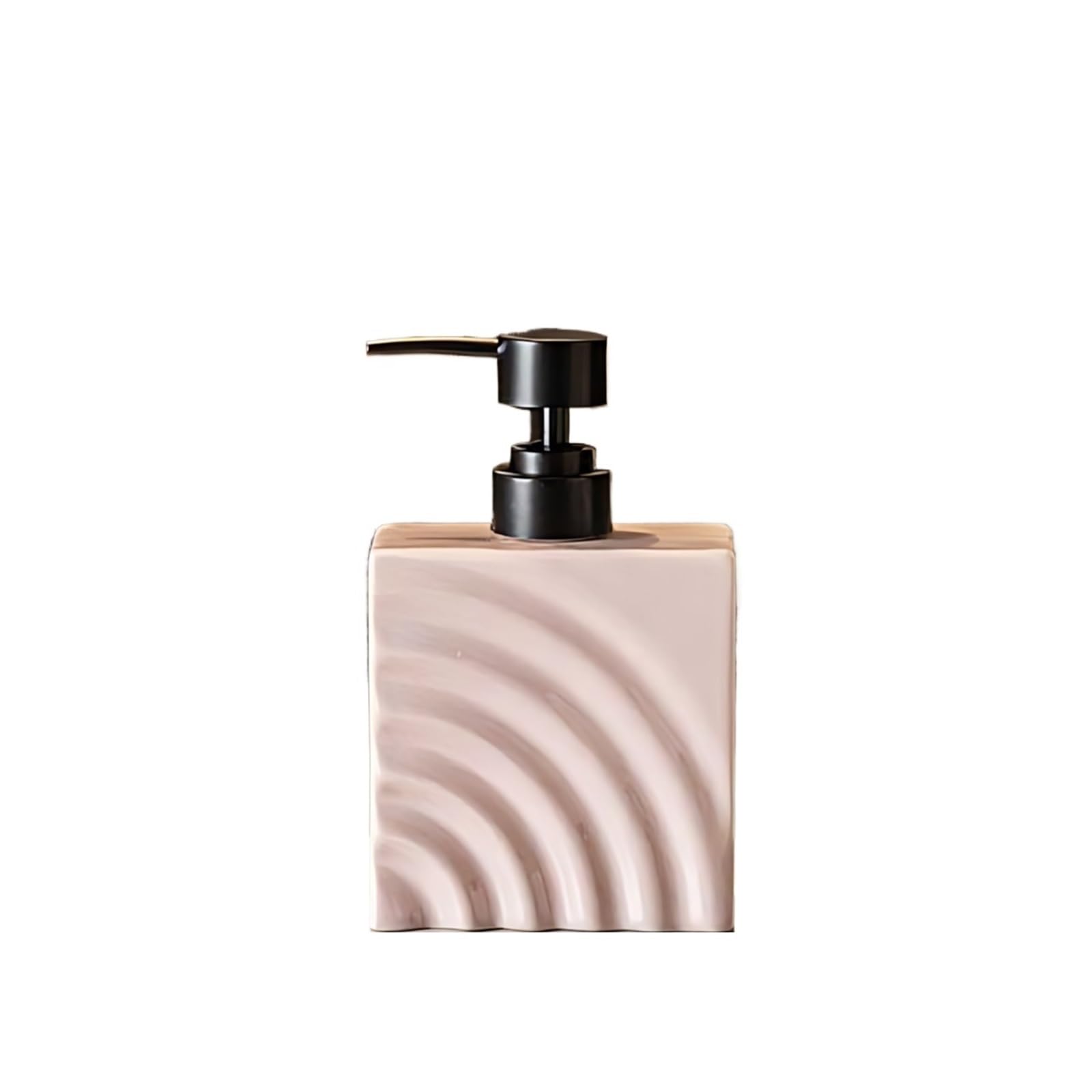 Countertop Household Ceramic Soap Dispenser With Pump Hotel Bathroom Shower Gel Lotion Bottle Bathroom Decor(Pink)
