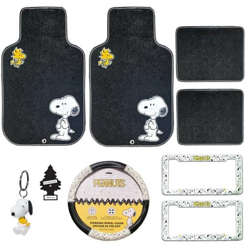 Plasticolor Peanuts Snoopy Car Floor Mats & Accessories 9-Piece Set