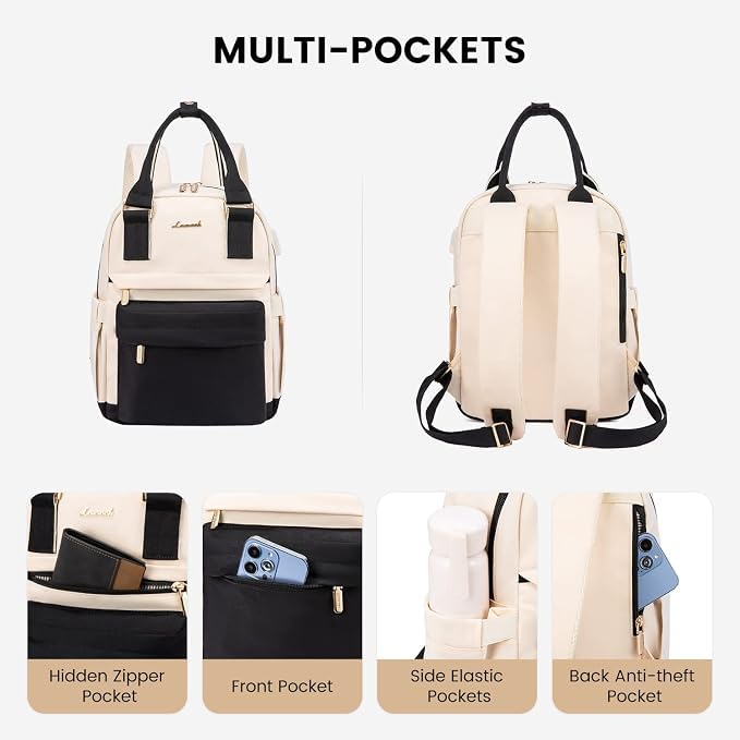 Image of LOVEVOOK Mini Backpack for Women Stylish Waterproof Backpack Purse with USB Port, Cute Daypack for College Travel Party