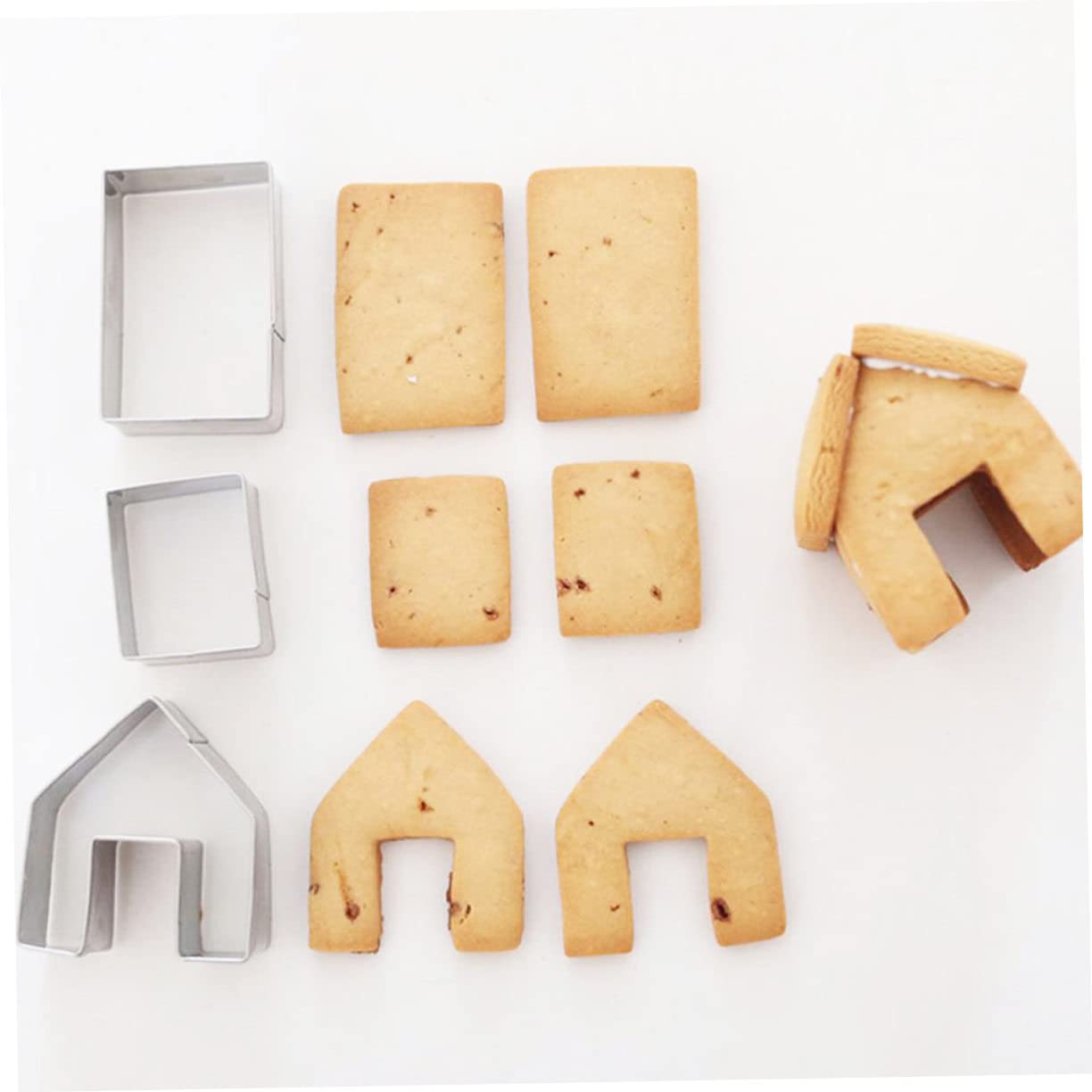 ULTECHNOVO Emporte-pièces Maison en Pain D'épice en Acier Inoxydable, 15 Pièces, Découpeuse à Pâtisserie Créative pour Biscuits, pour Fêtes de Noël et Anniversaires