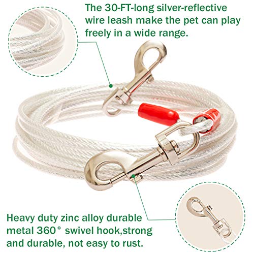 Pet Champion 18 Inch Spiral Stake and Standard Reflective 60 Pound Tie