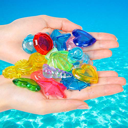 image for R HORSE 50 Pcs Dive Gem Toy Set Summer Diving Training Toy Plastic Sin
