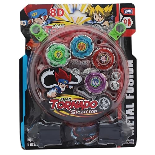 Image of High-Speed Metal Gyro Battle Top Set with Launcher & Arena | 8D Spinning Battle Toy for Kids | Durable Metal + ABS | Indoor /Outdoor Action Game for Ages 6+