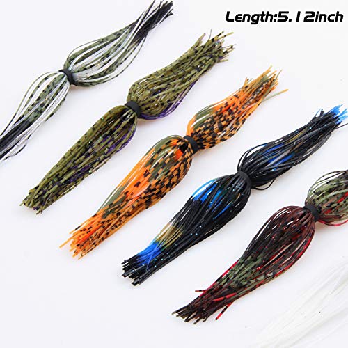 Silicone Jig Skirts Diy Rubber Fishing Bass Jig Lures 12/20 Bundles 50 Strands Spinnerbait Skirt Fishing Bait Buzzbaits Spoon Blade Squid Skirt Replacement,Fly Tying Material #TOP4
