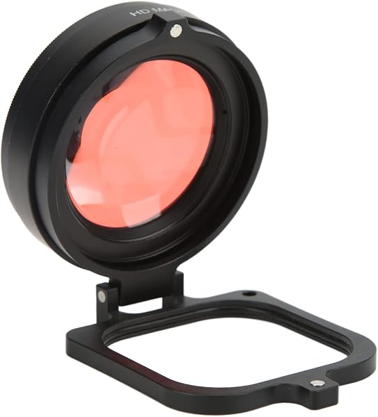 Czerwony Filtr z Obiektywem Makro 16X, Filtr Czerwony JUNESTAR 58 Mm Kamera Akcji Filtr do Nurkowania z Obiektywem Makro 16X do zbliżeń do Kamery Sportowej 9