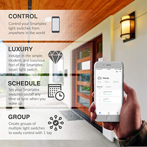 image for Smartplex Home Smart WiFi Light Switch – Modern Day Light Switch, 3 