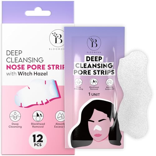 Tiras Puntos Negros Nariz – Nose Strips para Quitar Puntos Negros y Puntos Blancos – Tratamiento con Hamamelis y Niacinamida para Puntos Negros Nariz – 12 Unidades