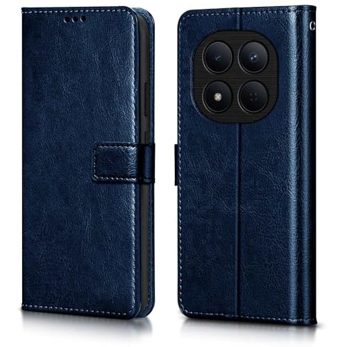Image of WOW IMAGINE Shock Proof Flip Cover Back Case Cover for Redmi Note 15 Pro 5G (Flexible | Leather Finish | Card Pockets Wallet & Stand | Blue)