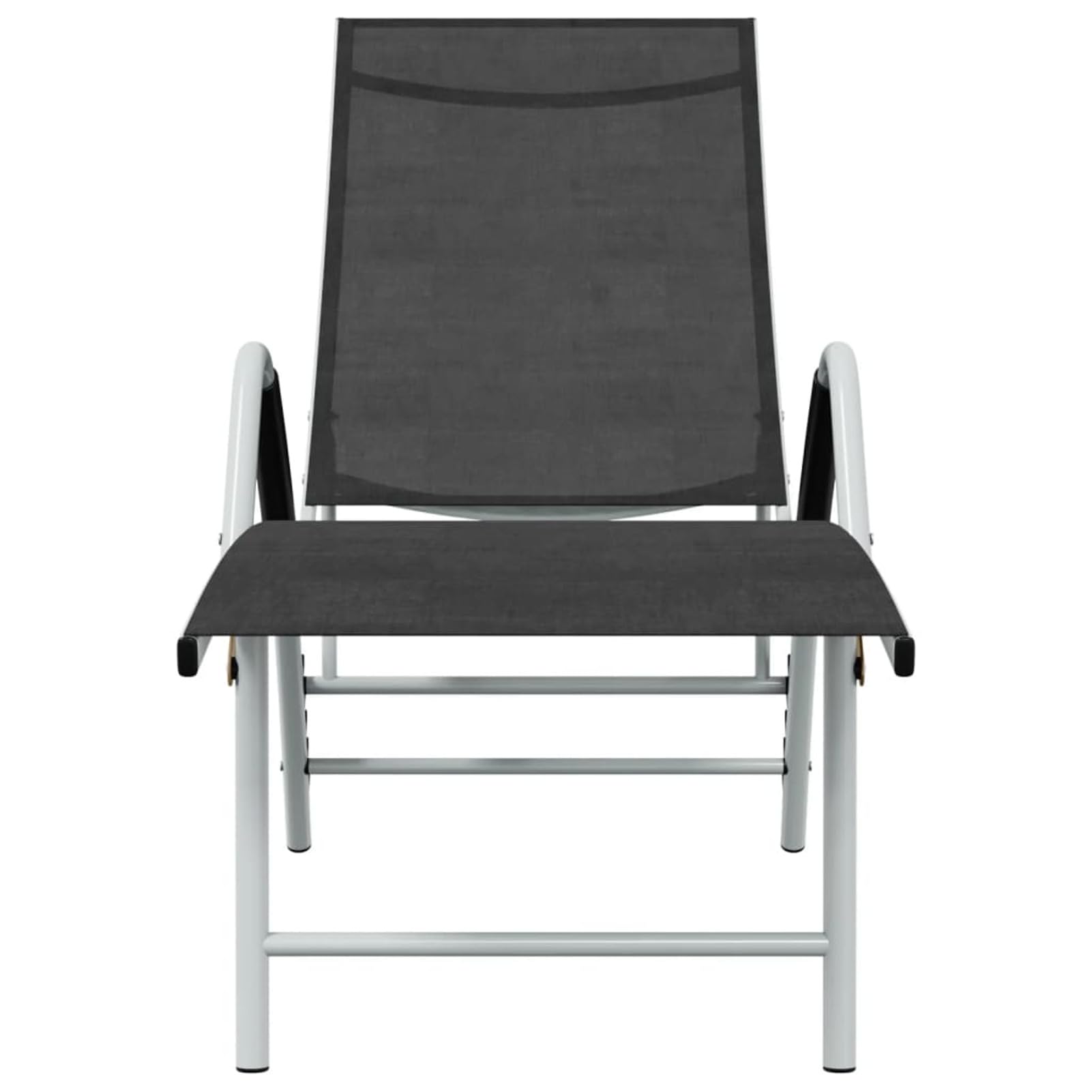 Homgoday Leżak tekstylny i aluminiowy czarny, leżak leżak, leżak ogrodowy, leżak na plażę, patio, basen i meble kempingowe