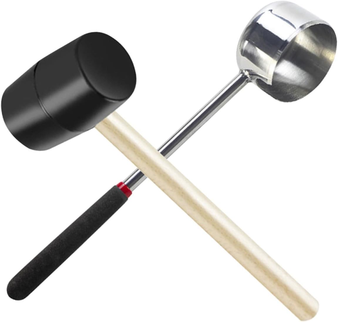 Stainless Steel Coconut Opener Tool Set, 2pcs Kitchen Gadget with Hammer and Extractor, Manual Coconut Shell Cracking Accessory for Household and Outdoor Use