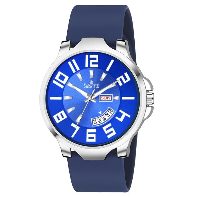 SWISSTYLE Blue Dial Silicone Strap Analog Watch for Men (B0CX9D3CVP) Amazon Price History, Amazon Price Tracker