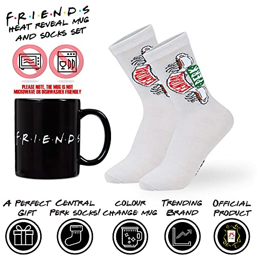 Friends Set de Regalo con Taza Café y Calcetines Diseño Central Perk, Tazas Cafe Cambian con Calor, Merchandising… - Imagen 3