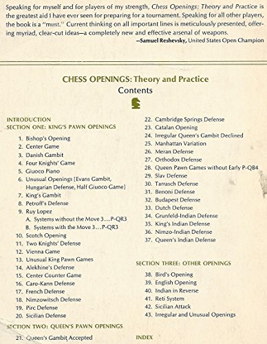 Chess Openings: Theory And Practice 0671205536 Book Cover