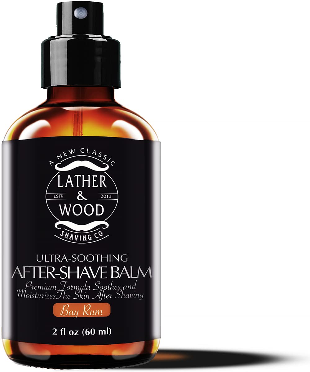 Lather Wood Shaving Co Lather & Wood Aftershave Balm Bay Rum Amazon